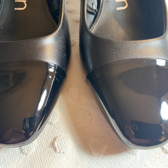 Calvin Klein Almond Toe Pump with Silver and Patent Leather Detail - Picture 14 of 16